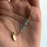 Personalised Blue Amazonite Bar Gold Necklace