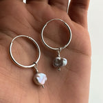 Silver Jia Keshi Pearl Hoops