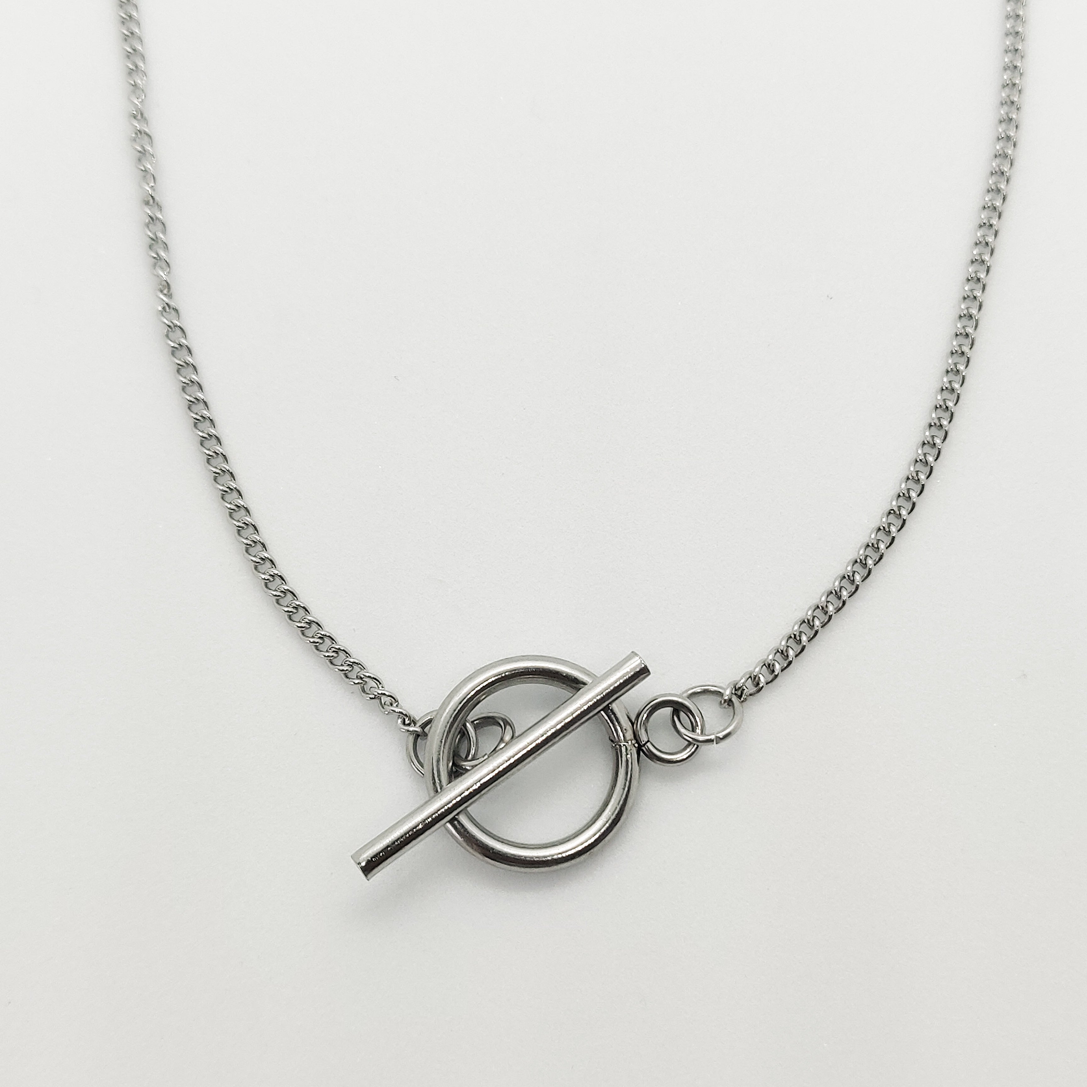 Fine Silver Cable Toggle Necklace