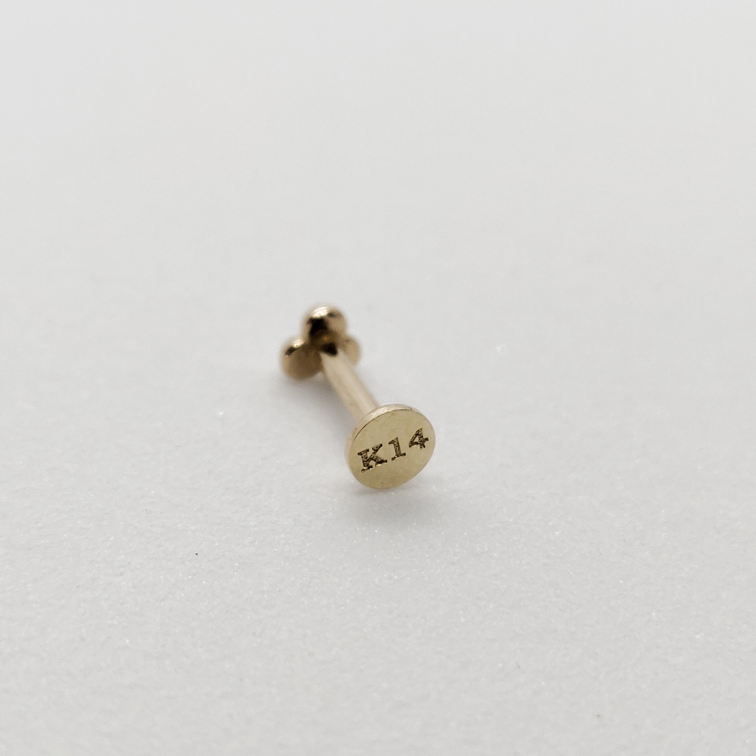 Solid 14kt Gold Triple Dot Stud