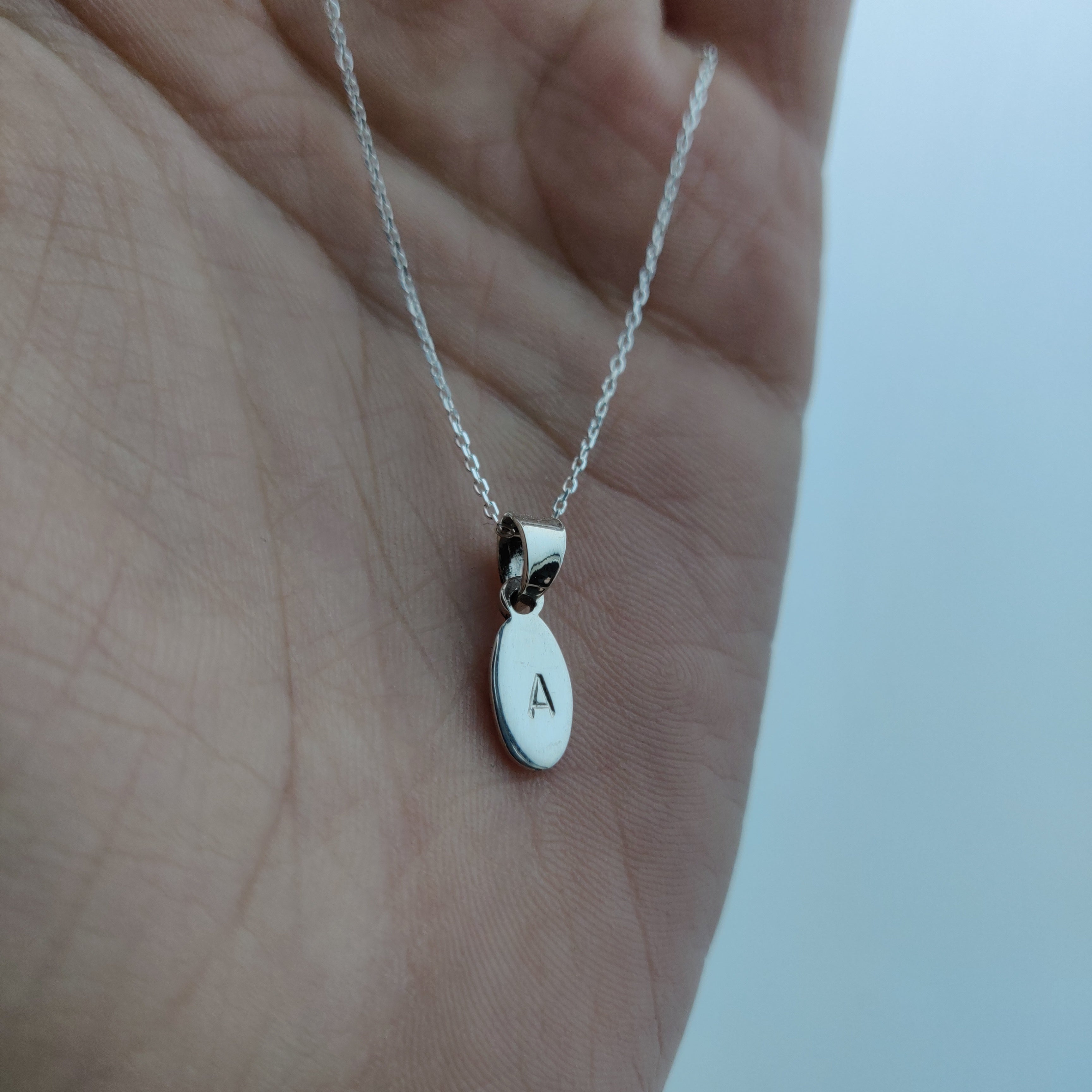 Personalised Silver Drop Pendant Necklace