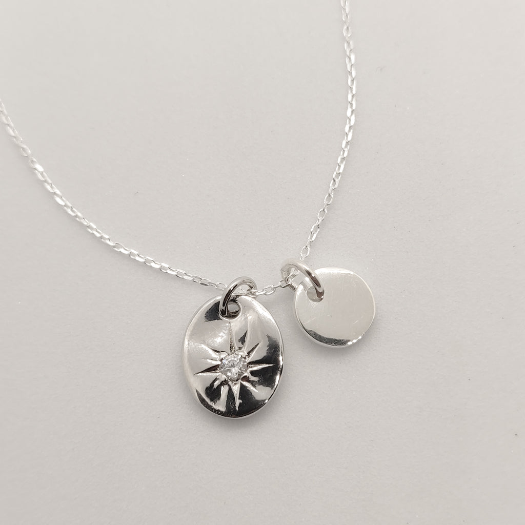 Personalised Jia Silver Starburst Necklace