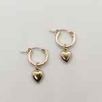 Maya Puffy Heart Gold Huggie Hoops
