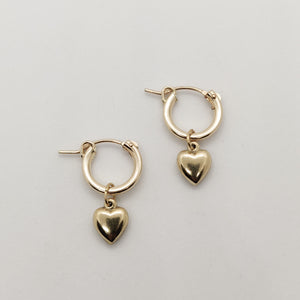 Maya Puffy Heart Gold Huggie Hoops