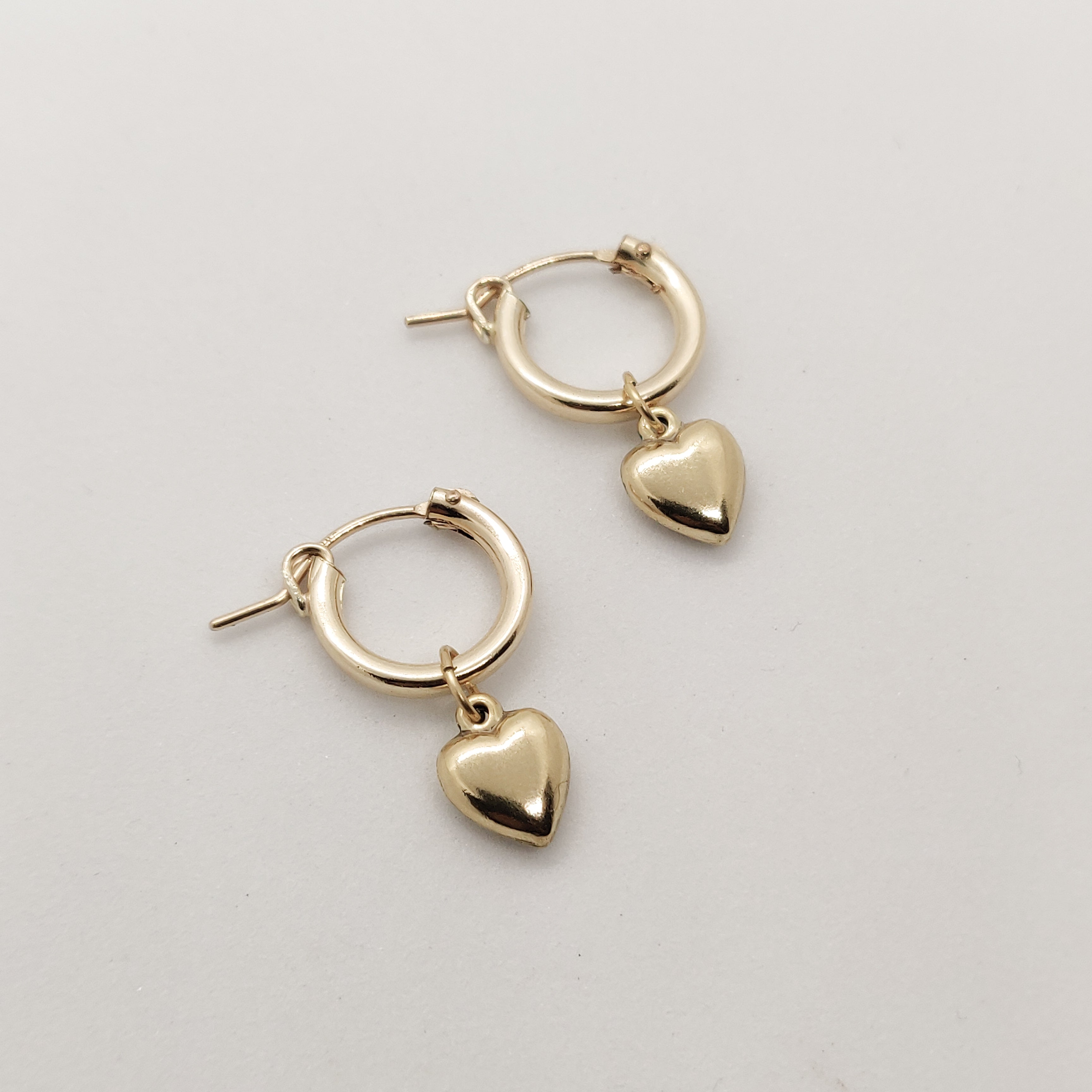 Maya Puffy Heart Gold Huggie Hoops