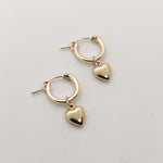 Maya Puffy Heart Gold Huggie Hoops