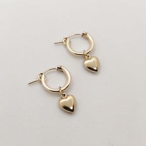 Maya Puffy Heart Gold Huggie Hoops