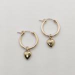 Maya Puffy Heart Gold Huggie Hoops