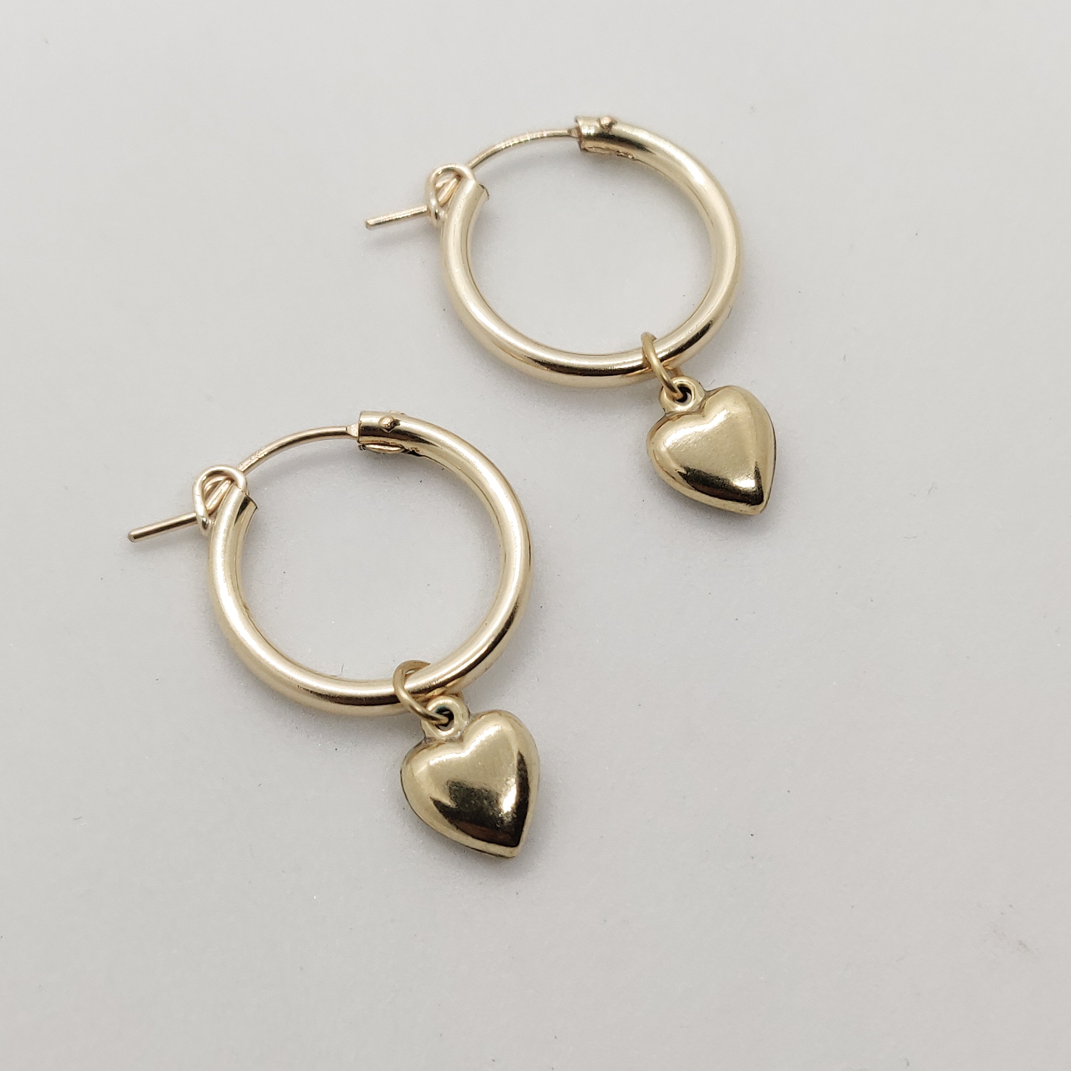 Maya Puffy Heart Gold Huggie Hoops