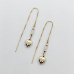 Nisha Puffy Heart Gold Threader Earrings