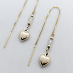 Maya Puffy Heart Gold Threader Earrings