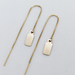 Amara Personalised Tag Threader Earrings