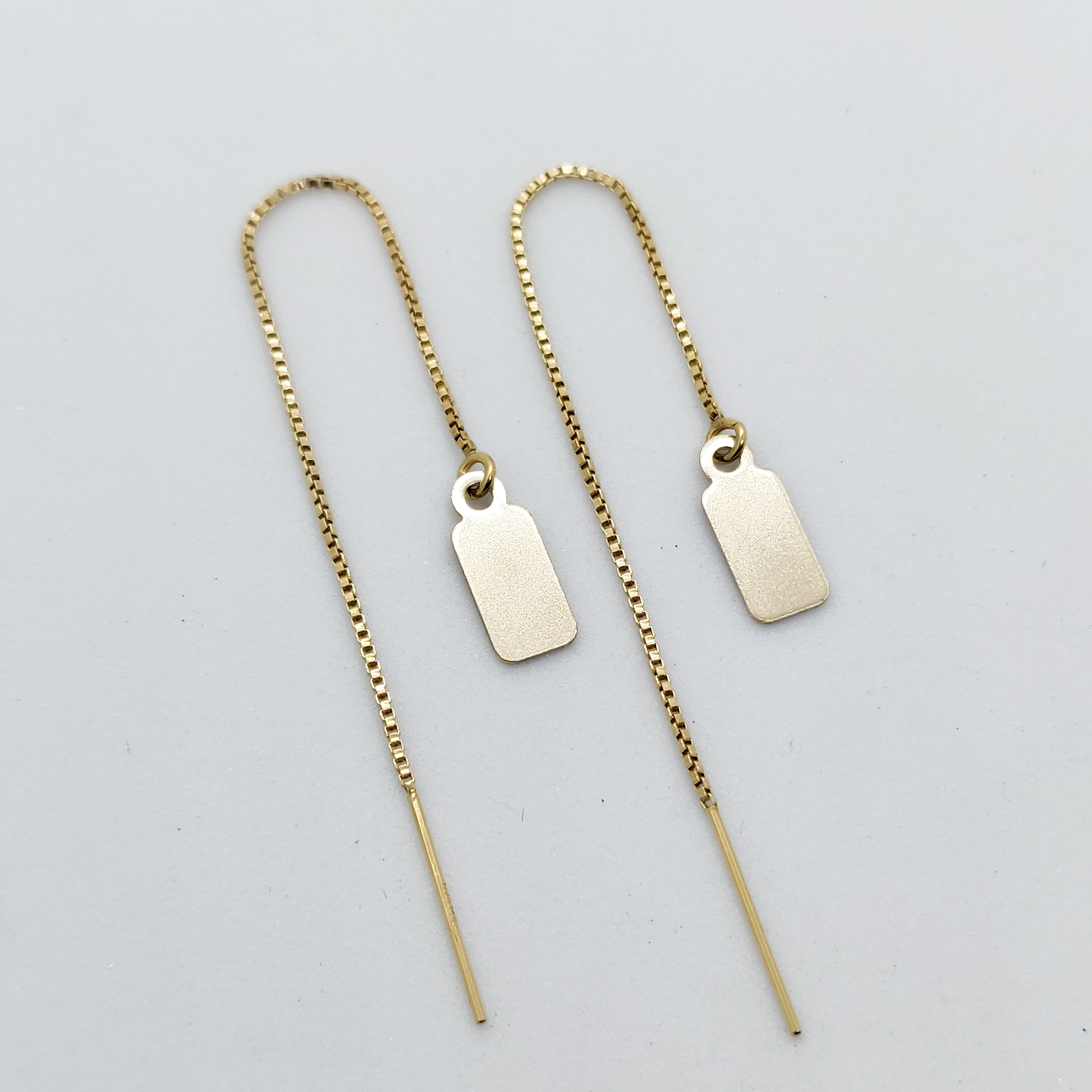 Amara Personalised Tag Threader Earrings