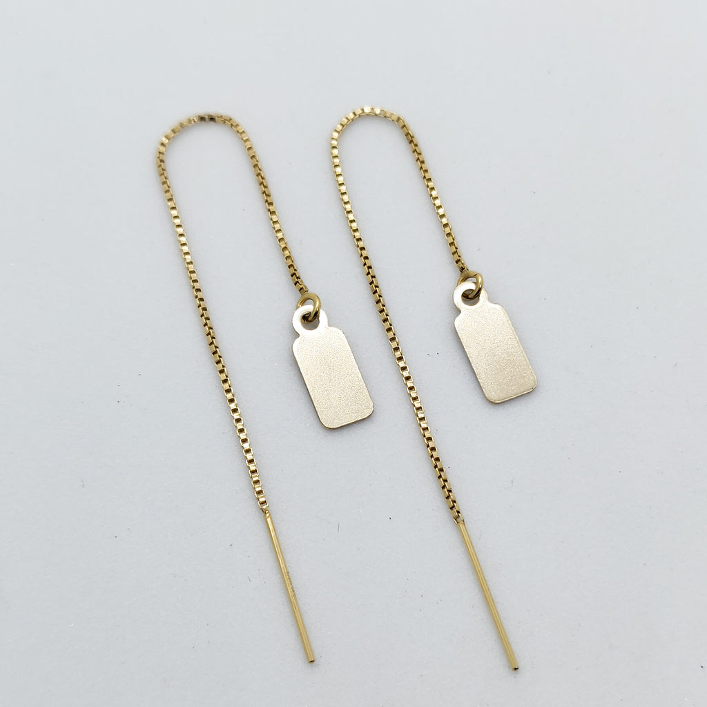 Amara Personalised Tag Threader Earrings