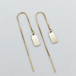 Amara Personalised Tag Threader Earrings