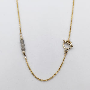 Lia Labradorite Gold Toggle Necklace
