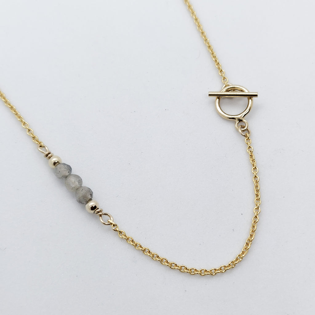Lia Labradorite Gold Toggle Necklace