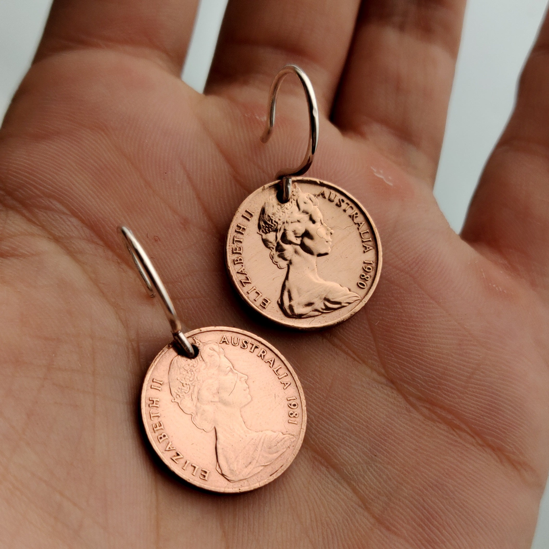 Authentic 1c Coin Earrings