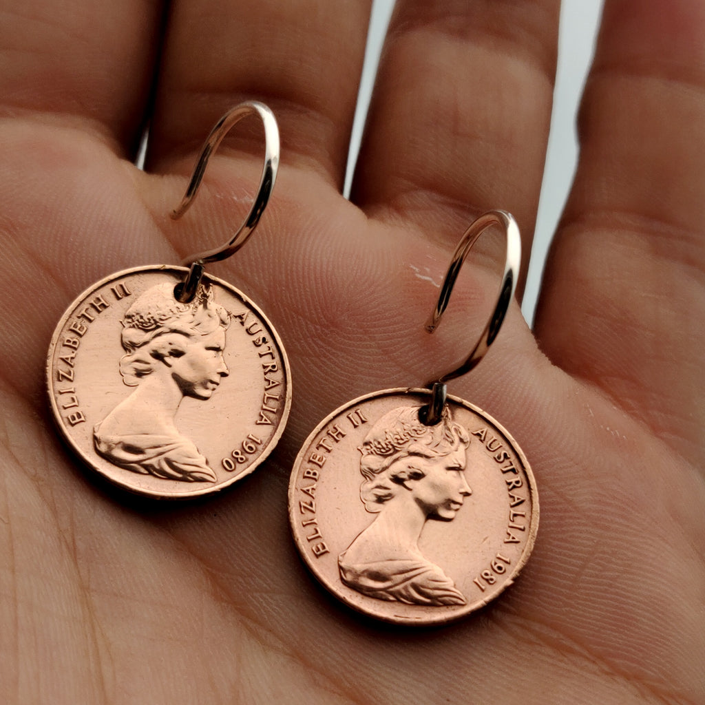 Authentic 1c Coin Earrings