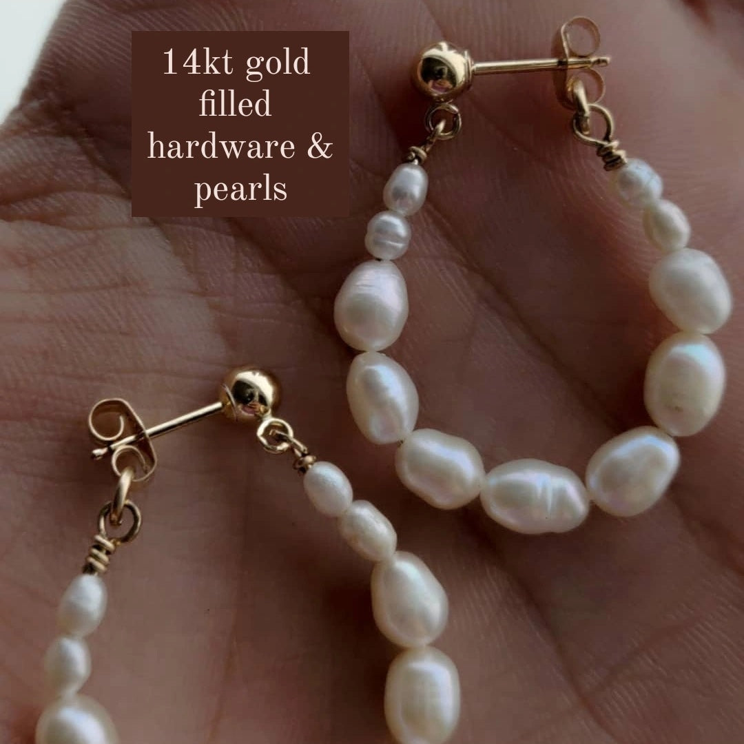 Chloe Graduated Drop Pearl Hoops