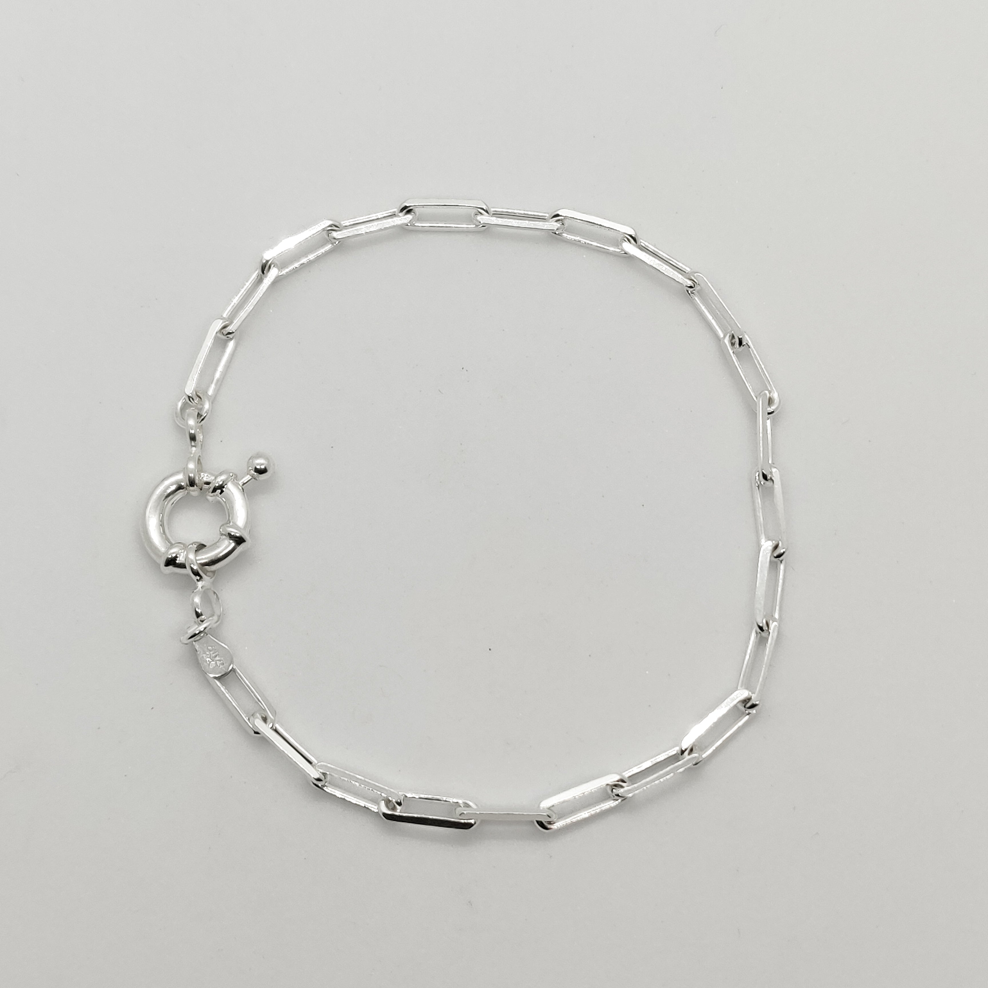 Classic Silver Paperclip Belcher Bracelet