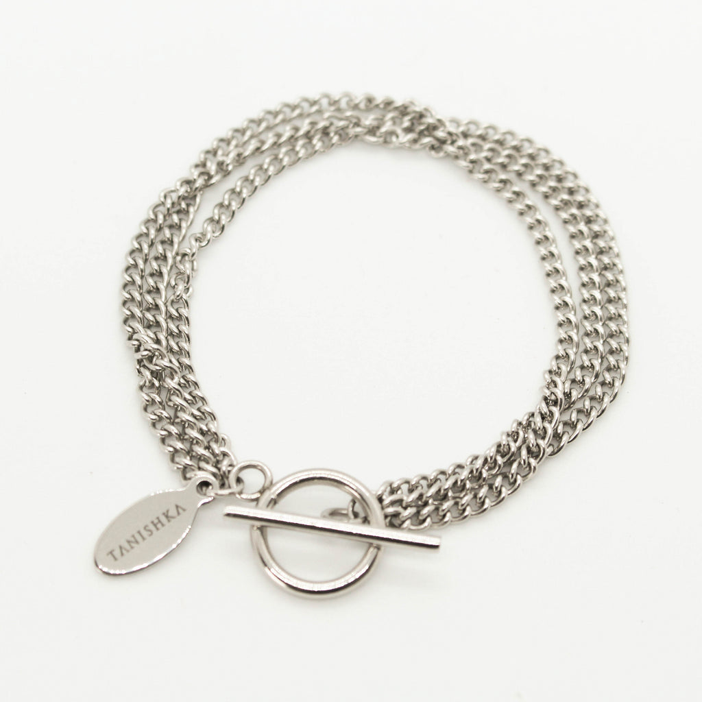 Signature Silver Curb Chain Bracelet