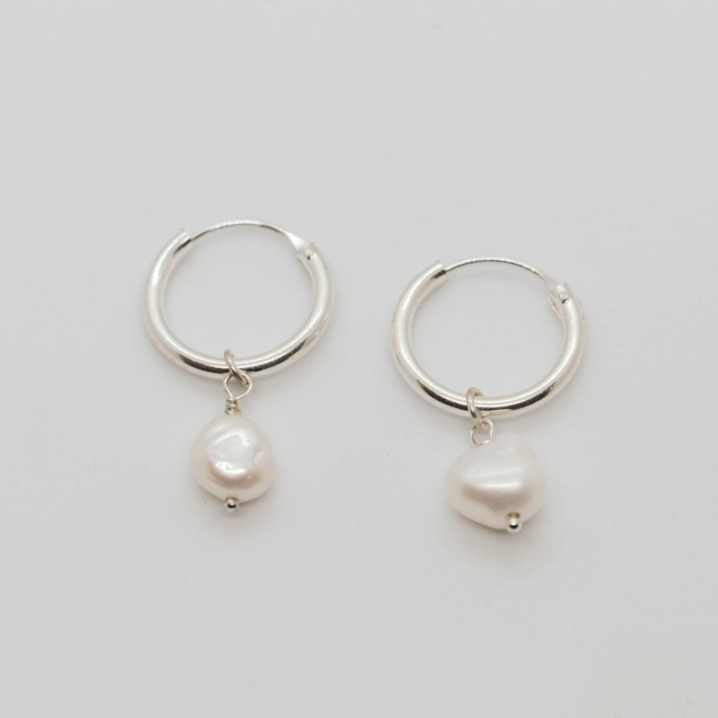 Classic Pearl Hoops