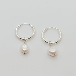 Classic Pearl Hoops