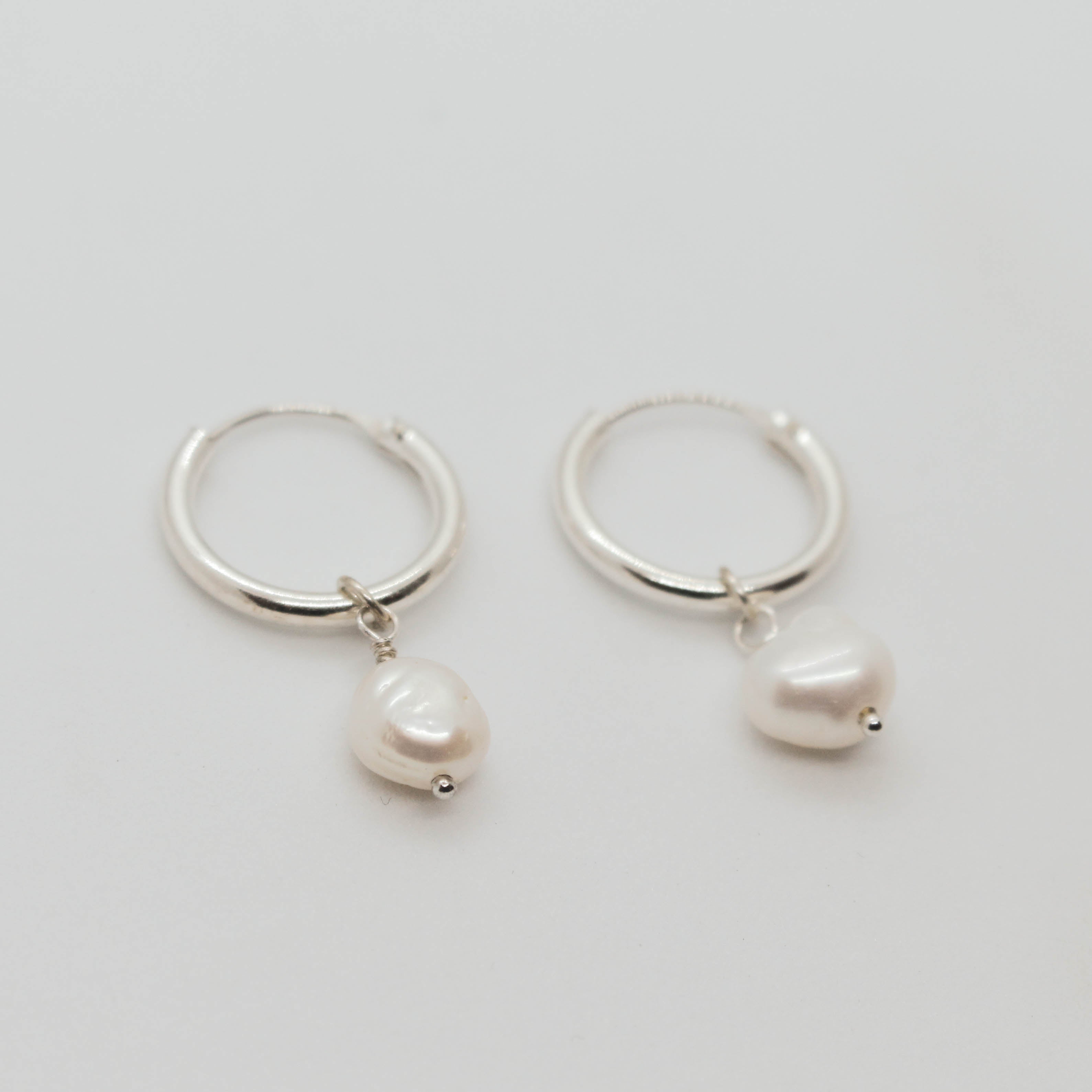Classic Pearl Hoops