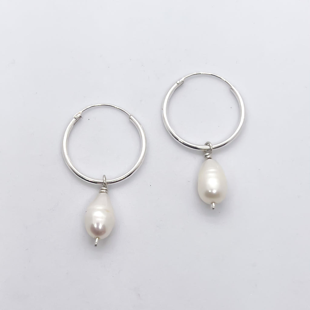 Classic Silver Drop Hoops