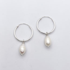 Classic Silver Drop Hoops
