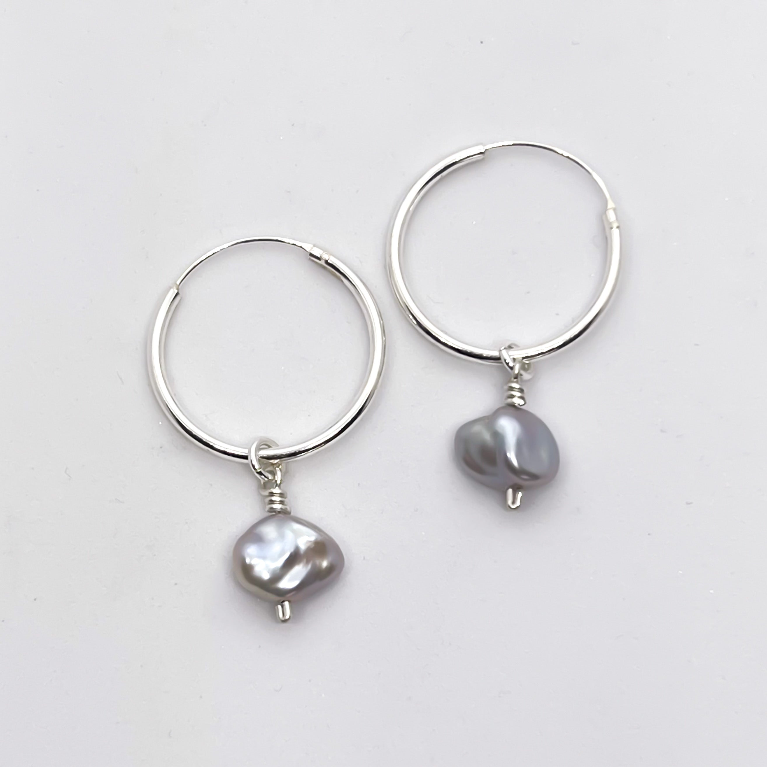 Keshi Pearl Hoop Earrings
