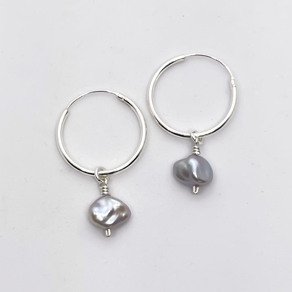 Keshi Pearl Hoop Earrings