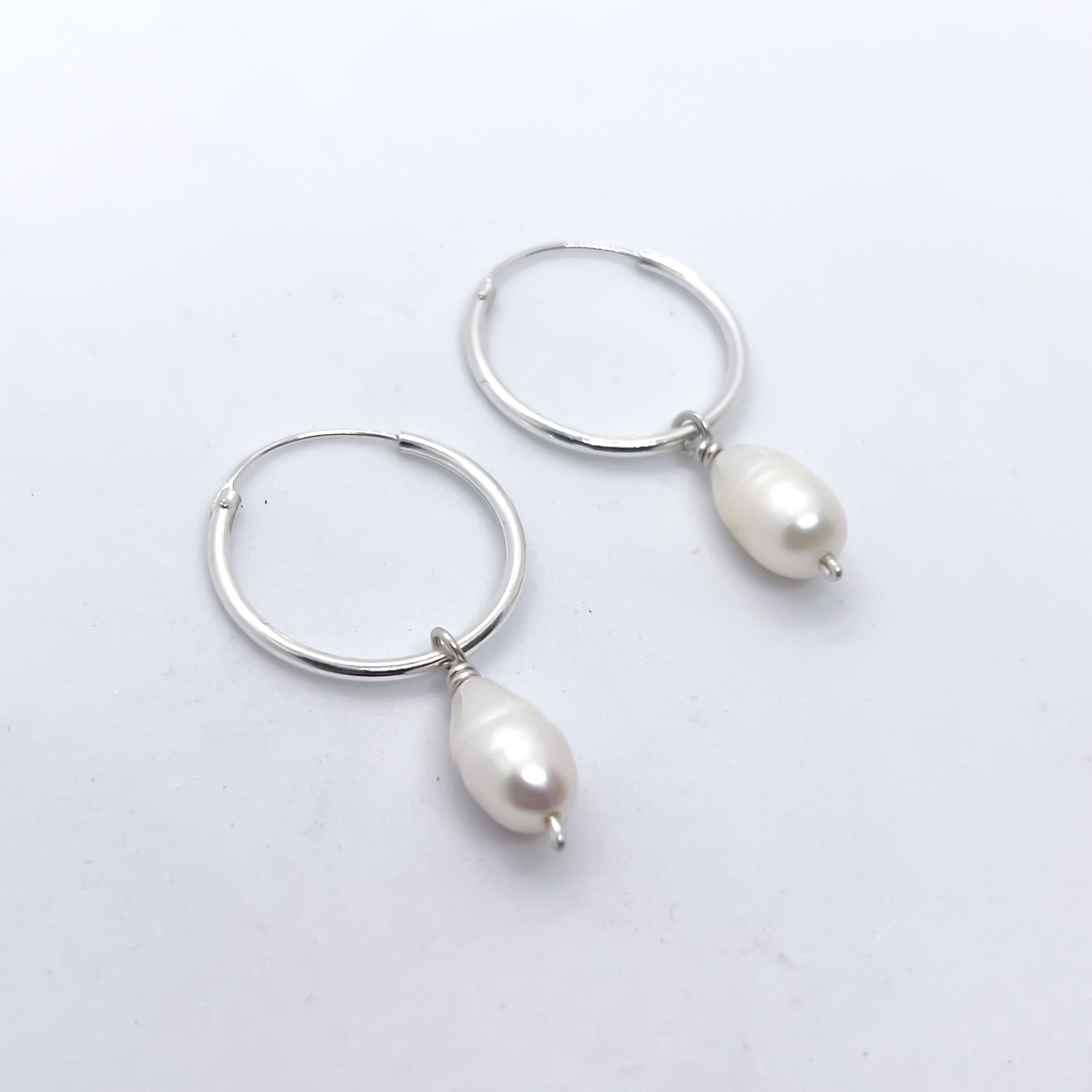 Classic Silver Drop Hoops
