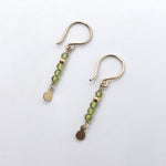 Peridot Bar French Hook Earrings