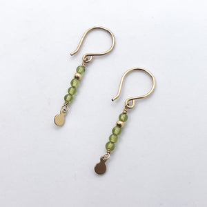 Peridot Bar French Hook Earrings